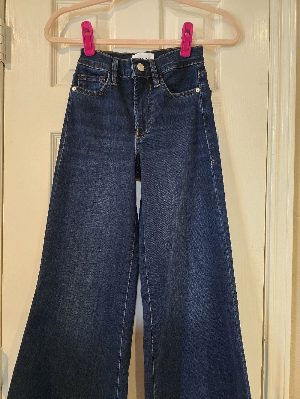 $268 Frame Denim le Palazzo Crop Wide Leg Jeans Size 24 - Picture 4 of 8